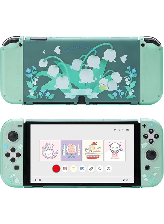 GEEKSHARE Protective Case For Switch Oled Hard Protective Shell Slim Cover Case Compatible With Switch Oled And Game Console Lily Of The Valley - Image 1