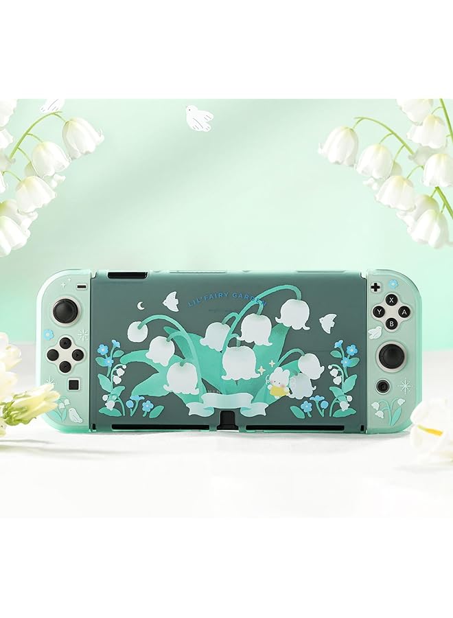 GEEKSHARE Protective Case For Switch Oled Hard Protective Shell Slim Cover Case Compatible With Switch Oled And Game Console Lily Of The Valley - Image 5