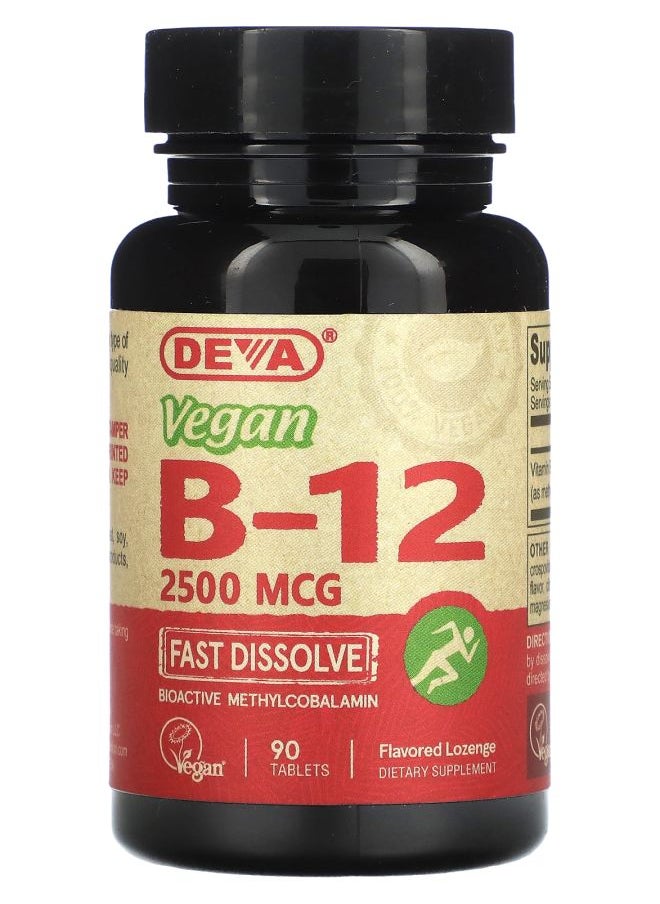 Deva Vegan B12 Fast-Dissolve 2500 mcg 90 Tablets 