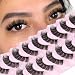 Losha Eyelashes DD Curl Russian Strip Lashes Wispy False Eyelashes that Like Lash Extensions 10 Pairs Soft Fake Lashes Pack D03 - Image 2