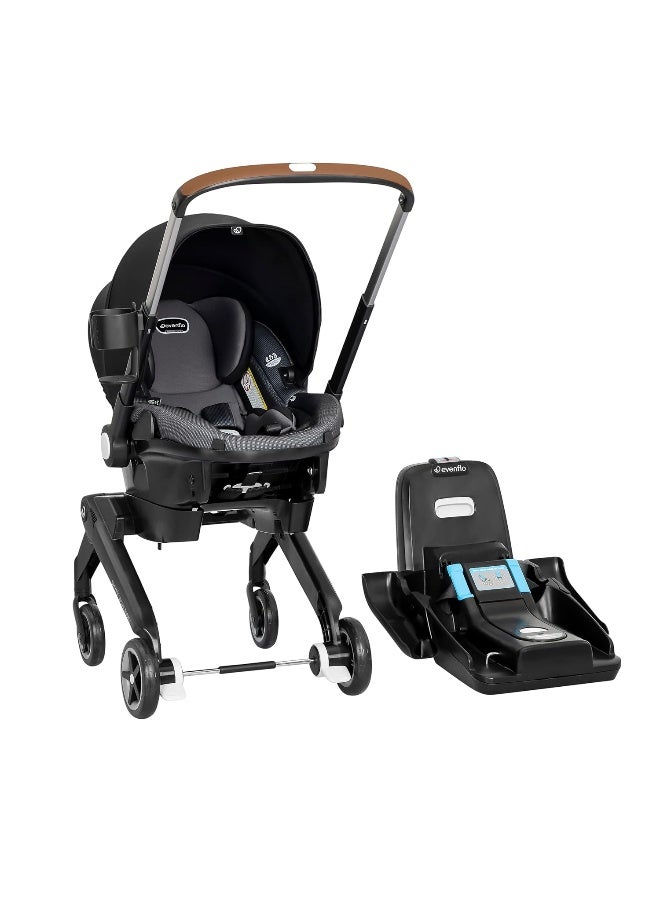 evenflo Shyft DualRide with Carryall Storage Infant Car Seat and Stroller Combo (Boone Gray) - Image 1