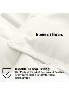 Home of linens Cotton - Plain - Heavy Comforter - 3.6Kgs - Down Alternative Filling - (For Matress 160cm/180cm) - Size (230cm x 240cm) - Off White  - Image 3