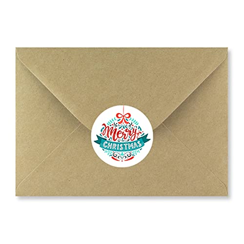 D2C Merry Christmas Round Stickers – Festive Designs, Self-Adhesive, Peel & Stick Labels for Gift Wrapping, Greeting Cards, Secret Santa, 1.5 Inch Pack of 120 - Image 3