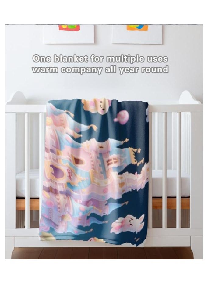 عام بطانية رقيقة من الفانيلا الكرتونية للأطفال أو الطلاب (دافئة ومريحة ومناسبة للنوم والألعاب) 100 سم * 150 سم - Image 5