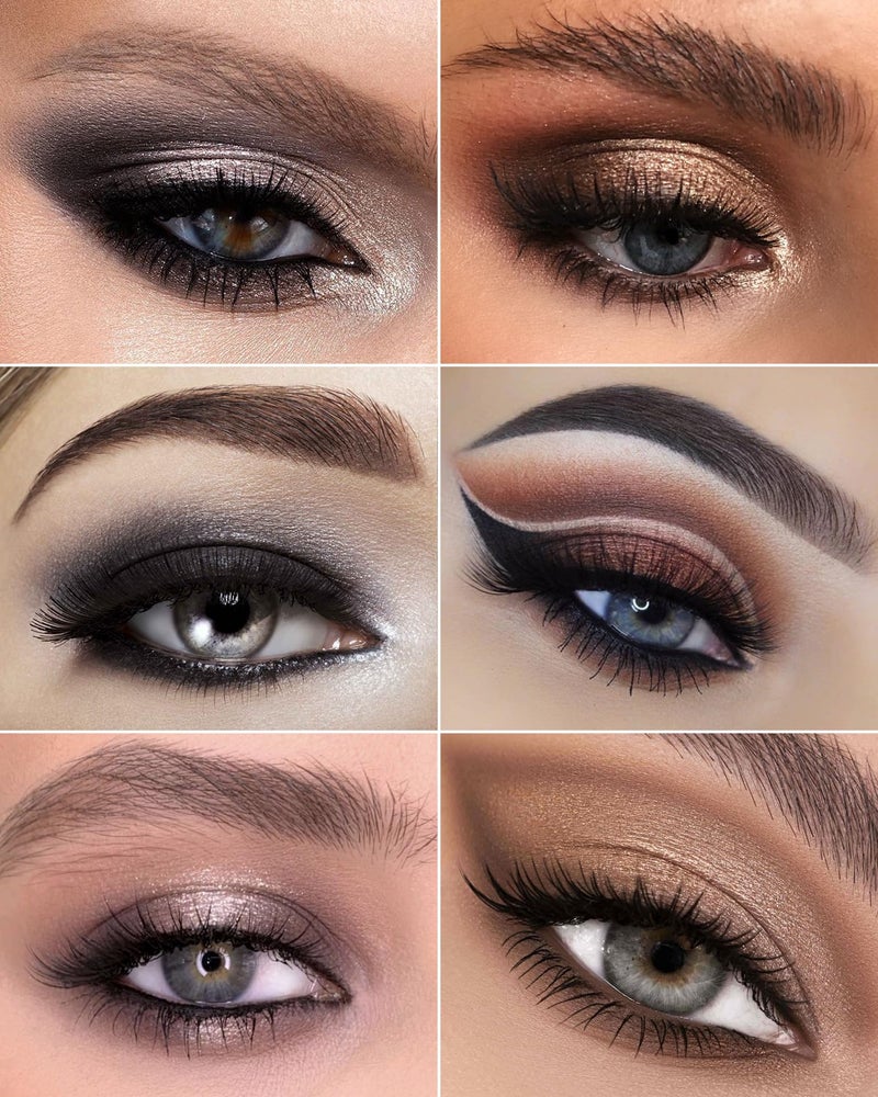 HOOMUSS Black Smoky Eye Shadow Palette 8Color Dark Grey Smokey Eyeshadow for Goth Makeup Black Silver White Gray Shade for Halloween (BlackS) - Image 3