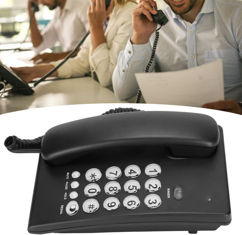 Kxt504 Wall Mountable Basic Phone, Large Fonts Keys Corded Phone Multifunctional Small Desk Landline Phones for Home Office (Black) - Image 5