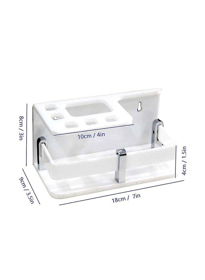 Bonsenkitchen Wall Mounted self Adhesive Acrylic Tooth Toothbrush Holder for Bathroom,Toothbrush Tumbler,Toothpaste for Bathroom Stand 8 in x (White) - Image 5