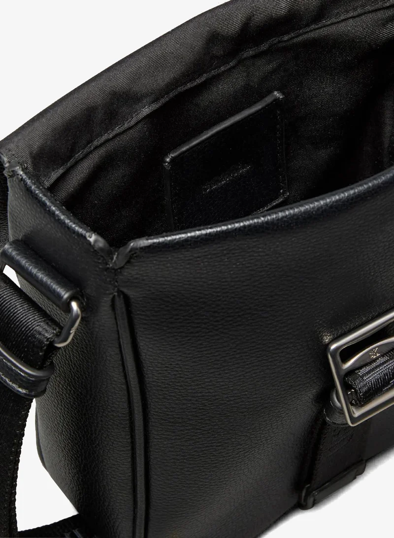 Calvin Klein Black Cargo Flap Reporter Bag for Men | Best Price UAE
