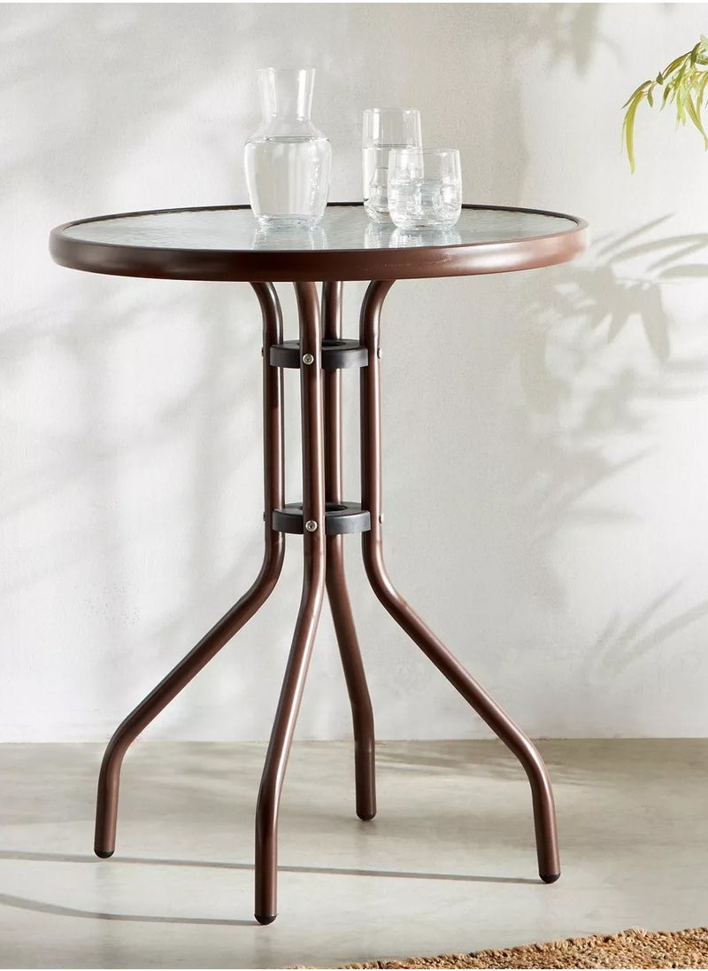 DubaiGallery Round coffee Table,Outdoor Side Table,Balcony Table,with Glass Table Top Metal Coffee Table for Patio Coffee Tables  - Image 4