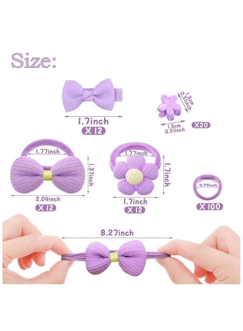 إسكدنيا إكسسوارات شعر للأطفال الصغار ، 156 قطعة ، ربطة شعر مرنة ، حوامل ذيل حصان غير ملحومة ، مشابك شعر مع ربطة عنق ، مشابك شعر صغيرة على شكل زهرة لطيفة للفتيات الصغيرات - Image 2