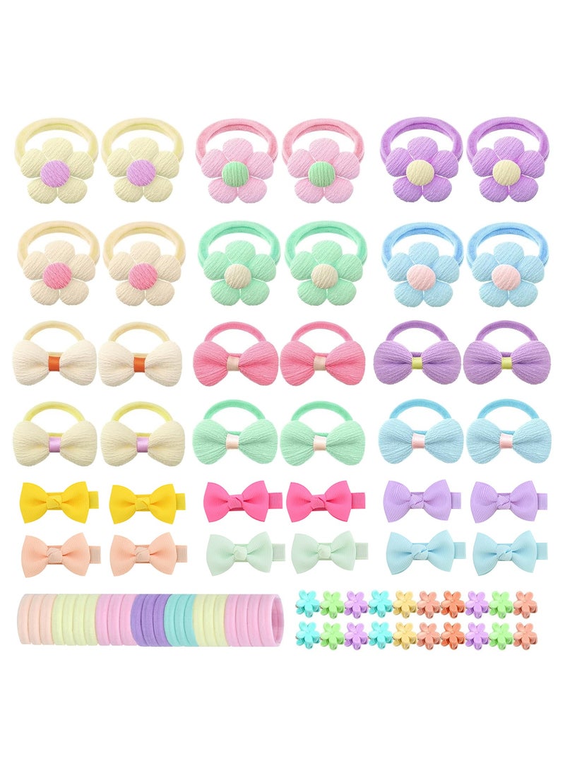 إسكدنيا إكسسوارات شعر للأطفال الصغار ، 156 قطعة ، ربطة شعر مرنة ، حوامل ذيل حصان غير ملحومة ، مشابك شعر مع ربطة عنق ، مشابك شعر صغيرة على شكل زهرة لطيفة للفتيات الصغيرات - Image 1