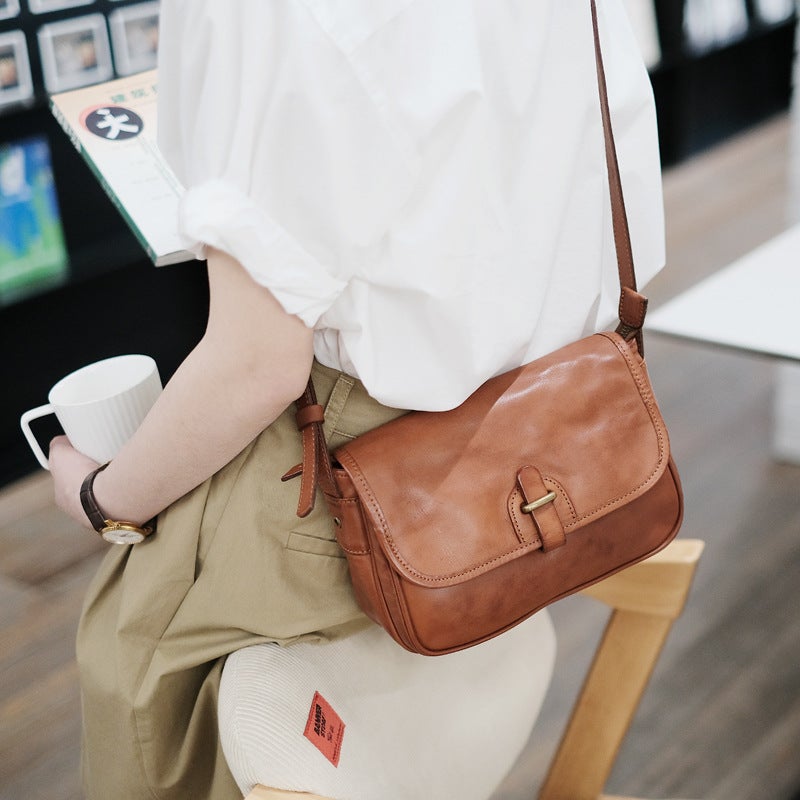 High-End Top Leather Women'S Shoulder Crossbody Bag Simple Design Lightweight All-Match Casual Women'S Bag 2024 Explosive Recommend - Image 1