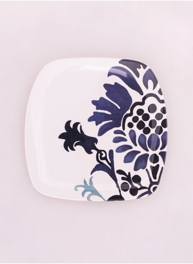 Bright Designs - Melamine Small Plate 
Set of 6 (L 18cm W 18cm)  Bleu blanc - Image 1