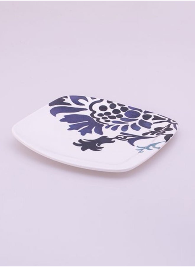 Bright Designs - Melamine Small Plate 
Set of 6 (L 18cm W 18cm)  Bleu blanc - Image 1