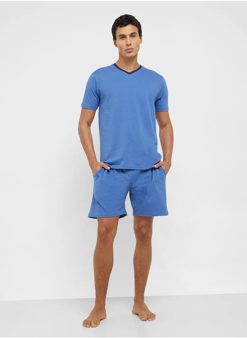 سفنتي فايف Nightwear T-Shirt & Shorts Set