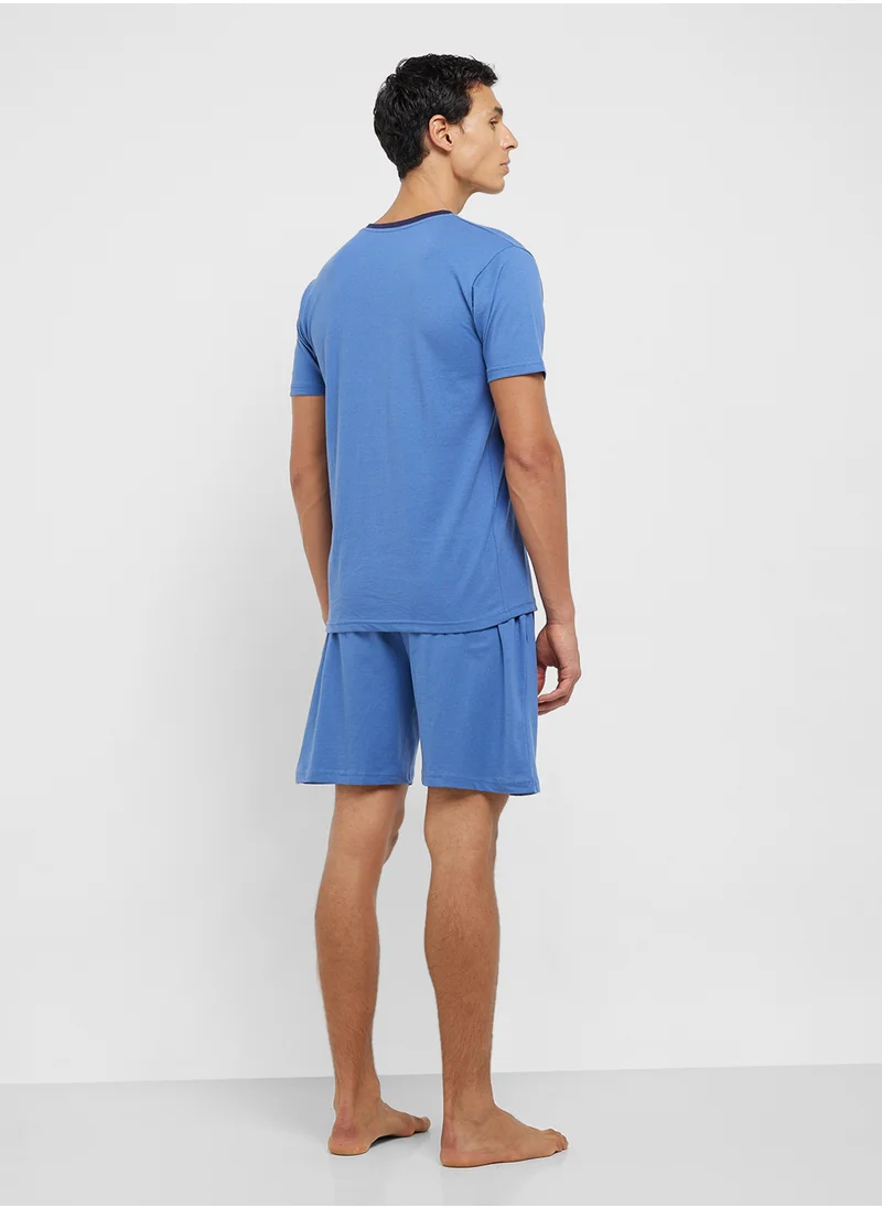 سفنتي فايف Nightwear T-Shirt & Shorts Set