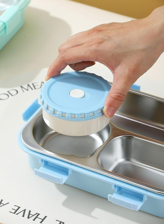 XIBO 3 Compartment Stainless Steel Lunch Box Insulated Lunch Box with Extra Liquid Container for Kids School and Office and Travel. - Image 2