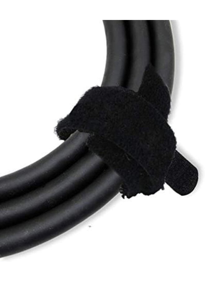 Generic - 50 Pcs Reusable Fastening Cable Ties Microfiber Cloth 6 Inch Hook And Loop Cord Ties Black - Image 1