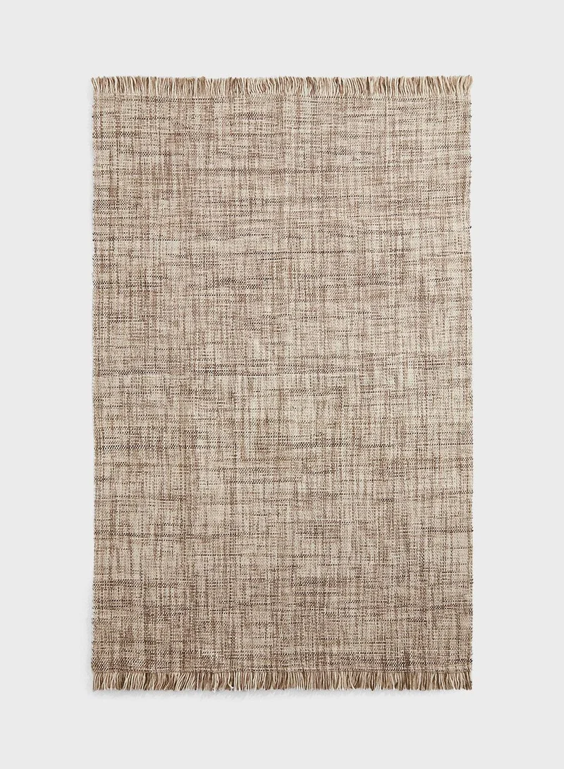 اتش اند ام Fringed Wool-Blend Rug
