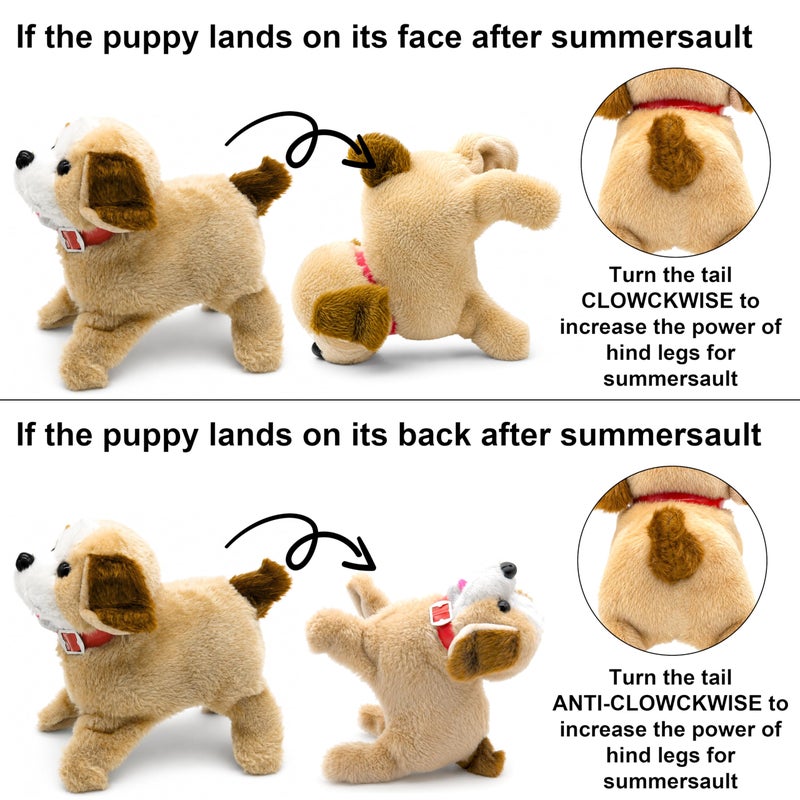VGRASSP Jumping and Walking Dog Toy for Kids with Back Flip Action Soft Plush Dancing Puppy Electronic Pet Gift - Color As Per Stock - Image 5