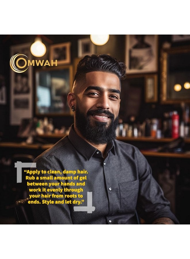 أومواه جل تصفيف الشعر الاحترافي للرجال من OMWAH جل تثبيت قوي للشعر للأولاد مع فيتامين E وPro-VB5، تركيبة خالية من القشرة، يحمي ويغذي ويصفف جميع أنواع الشعر دون عناء (لمعان) 8.45 أونصة - Image 3