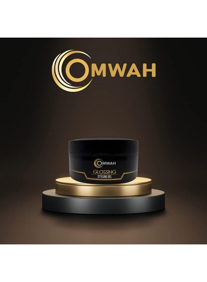 أومواه جل تصفيف الشعر الاحترافي للرجال من OMWAH جل تثبيت قوي للشعر للأولاد مع فيتامين E وPro-VB5، تركيبة خالية من القشرة، يحمي ويغذي ويصفف جميع أنواع الشعر دون عناء (لمعان) 8.45 أونصة - Image 2