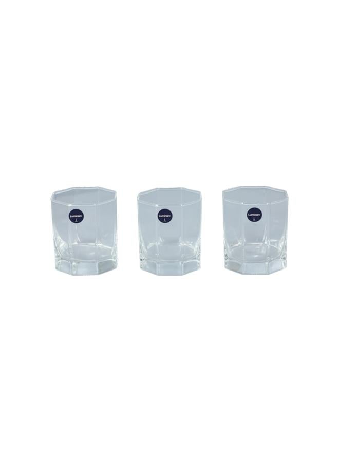 Luminarc 3-Piece Octime Diamond Premium Glass Tumblers Clear 300ml N2004(D9559)  - Image 2
