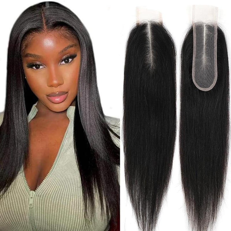 2x6 HD Lace Closure Skinlike 2x6 Human Hair Closure Straight 2x6 Brazilian Virgin Human Hair Kim K Middle Part Closure 2x6 Straight HD Closure 16inch Preplucked with Natural Hairline