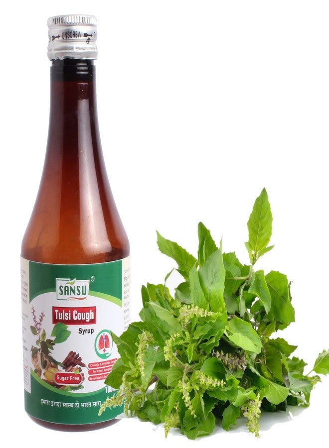 SANSU Tulsi Syrup Cough Syrup With Goodness of Haridra, Sunthi, Bibhitaki, Yastimadhu, Vasa & Tulsi, Ayurvedic Cough Reliever,(100 ML) -Pack of 3 - Image 4
