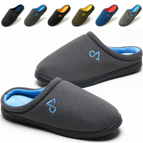COZYAREA Mens House Slippers Indoor Shoes Cozy Memory Foam Insoles & Rubber Soles - Image 1