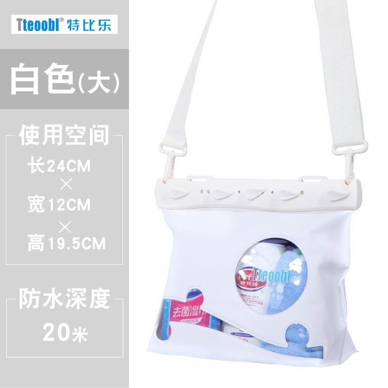 Generic Drifting diving bag waterproof bag sundries storage bag shoulder diagonal bag manufacturers spot wading sports equipment Large-White