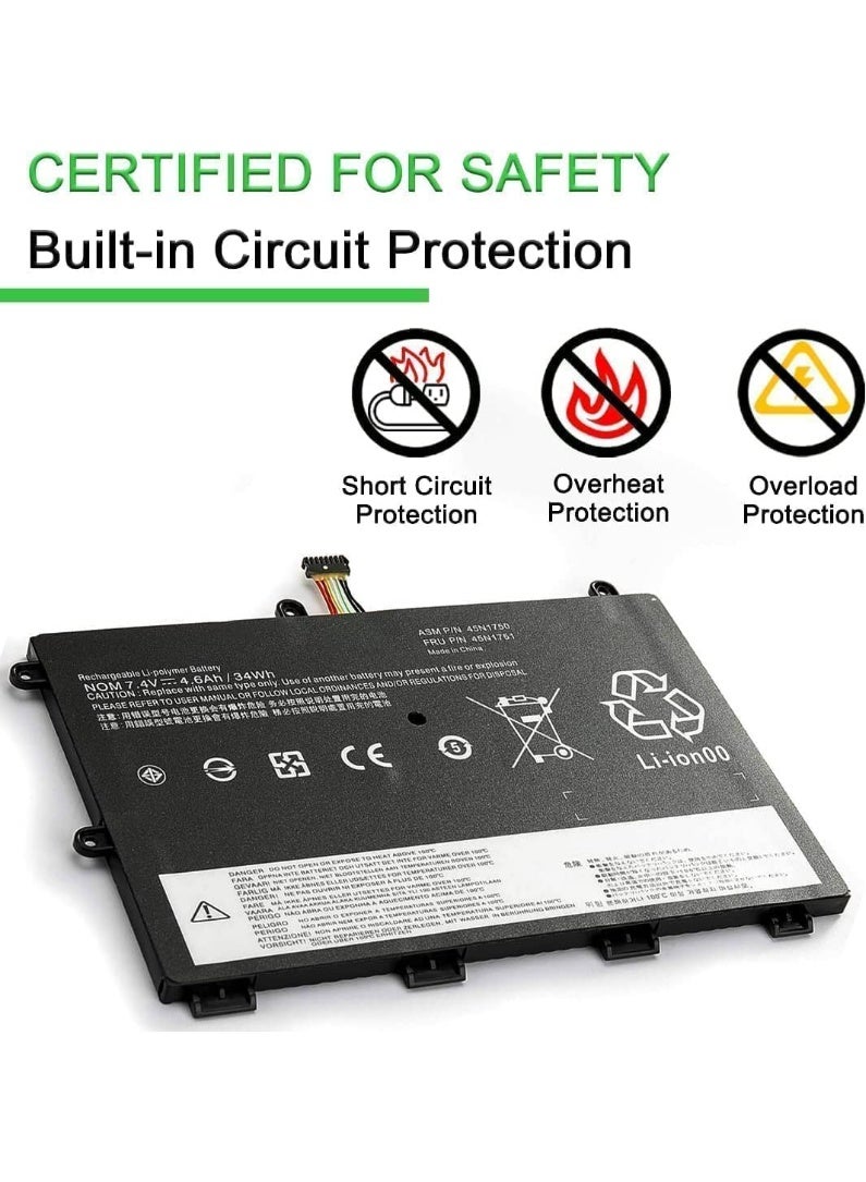 Terabyte بطارية بديلة 7.4 فولت 34 واط ساعي 4600 مللي أمبير. 45N1750 45N1751 لجهاز لينوڤو ثينك باد يوغا 11e 45N1748 45N1749 تابلت - Image 3