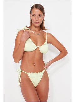 trendyol Green Ruffled Regular Leg Bikini Bottom TBESS23BA00178  - Image 2