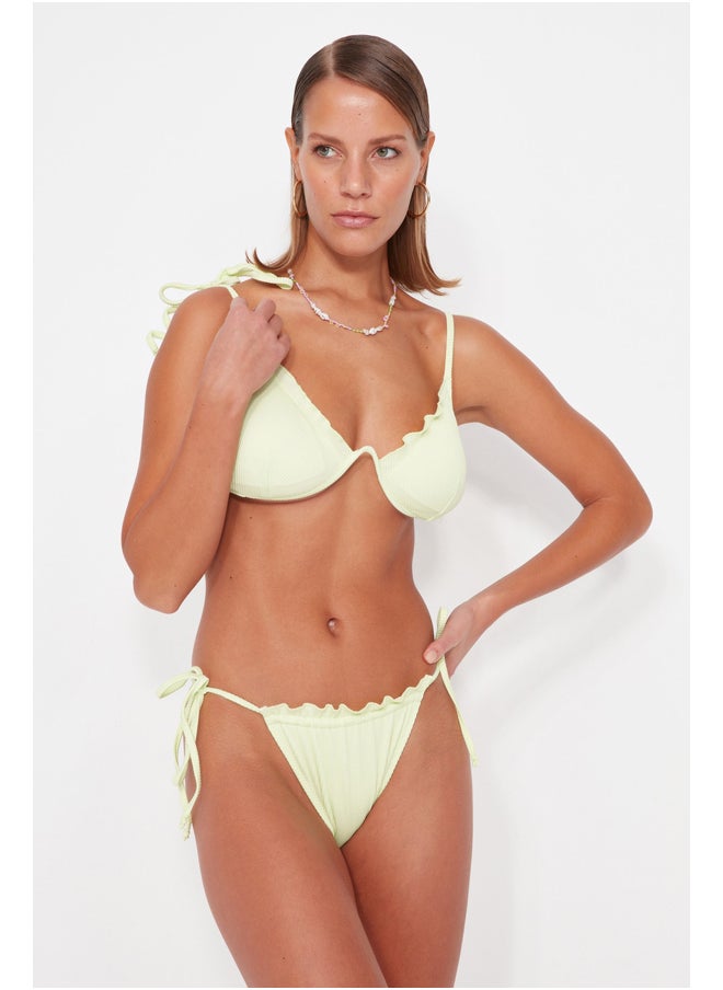 trendyol - Green Ruffled Regular Leg Bikini Bottom TBESS23BA00178 - Image 1