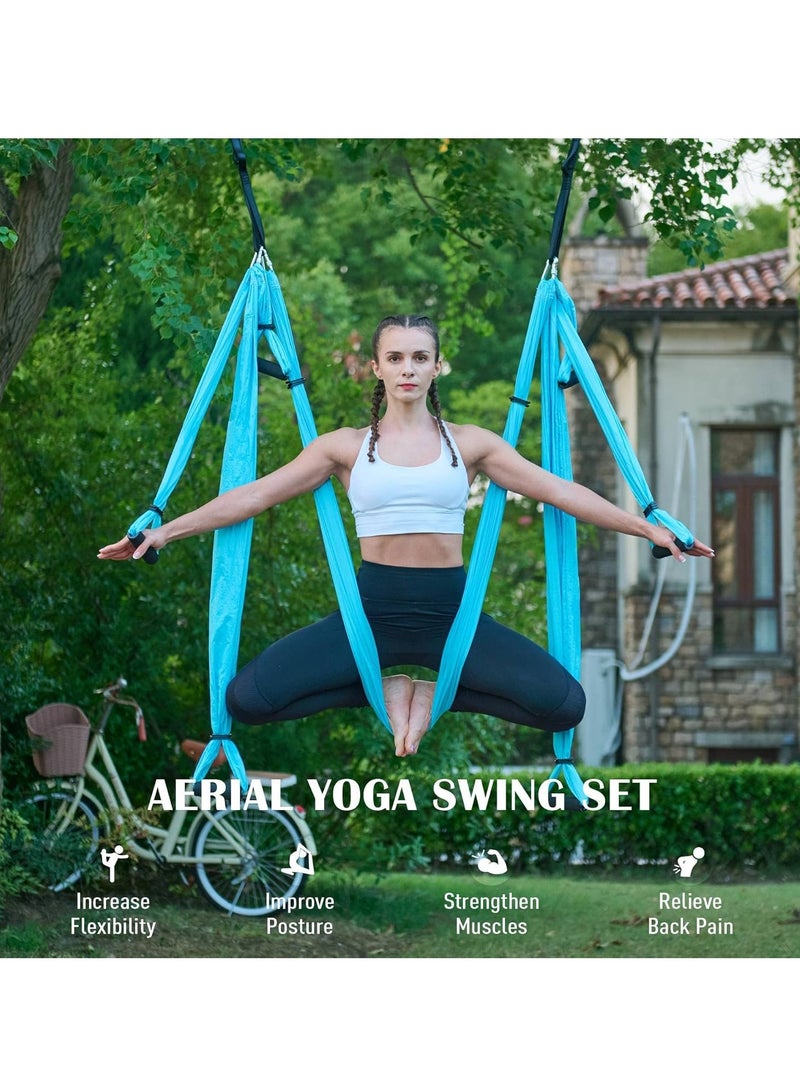 Generic Aerial Yoga Swing Sling Yoga Hammock Kit Set Trapeze Inversion  - Image 5