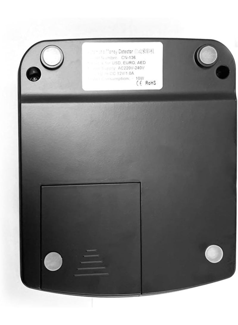 CRONY Money Bill Counter machine - 5-in-1 Compact and Portable High-Speed Cash Counting UV MG IR Paper Quality Currency for SAR AED USD EUR RUB LBP CAD 120PCS /Min, CN-136 - Image 4