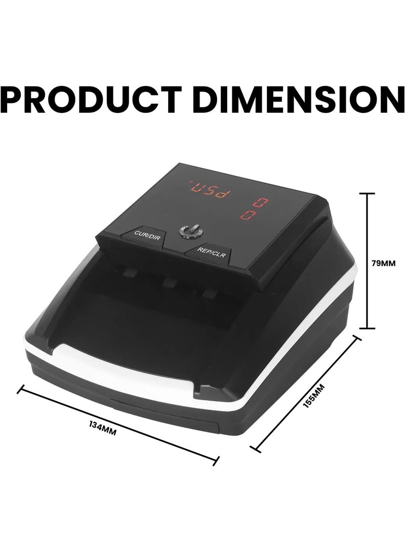 CRONY Money Bill Counter machine - 5-in-1 Compact and Portable High-Speed Cash Counting UV MG IR Paper Quality Currency for SAR AED USD EUR RUB LBP CAD 120PCS /Min, CN-136 - Image 5