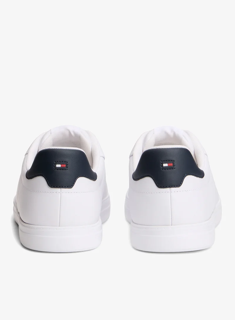 Tommy Hilfiger White Hilfiger Icon Leather Cupsole Court Sneakers for Men | Best Price UAE