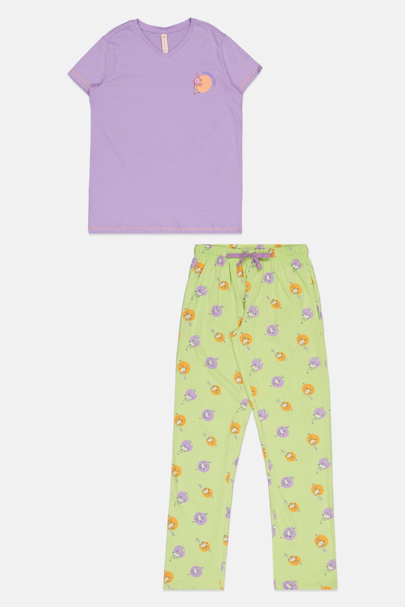 zivame Kids Girl Graphic Print Pyjama Top And Bottom Set, Multicolor - Image 4