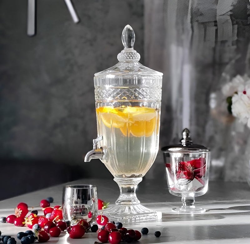 Wringo 2 Litre Glass Iced Drink Dispenser with Spout & Tap, Glass Lid Beverage Dispenser for Beer, Water, Cocktails, Detox Drinks & More, Perfect for Parties & Events,Daily Uses (WR-04) - Image 3