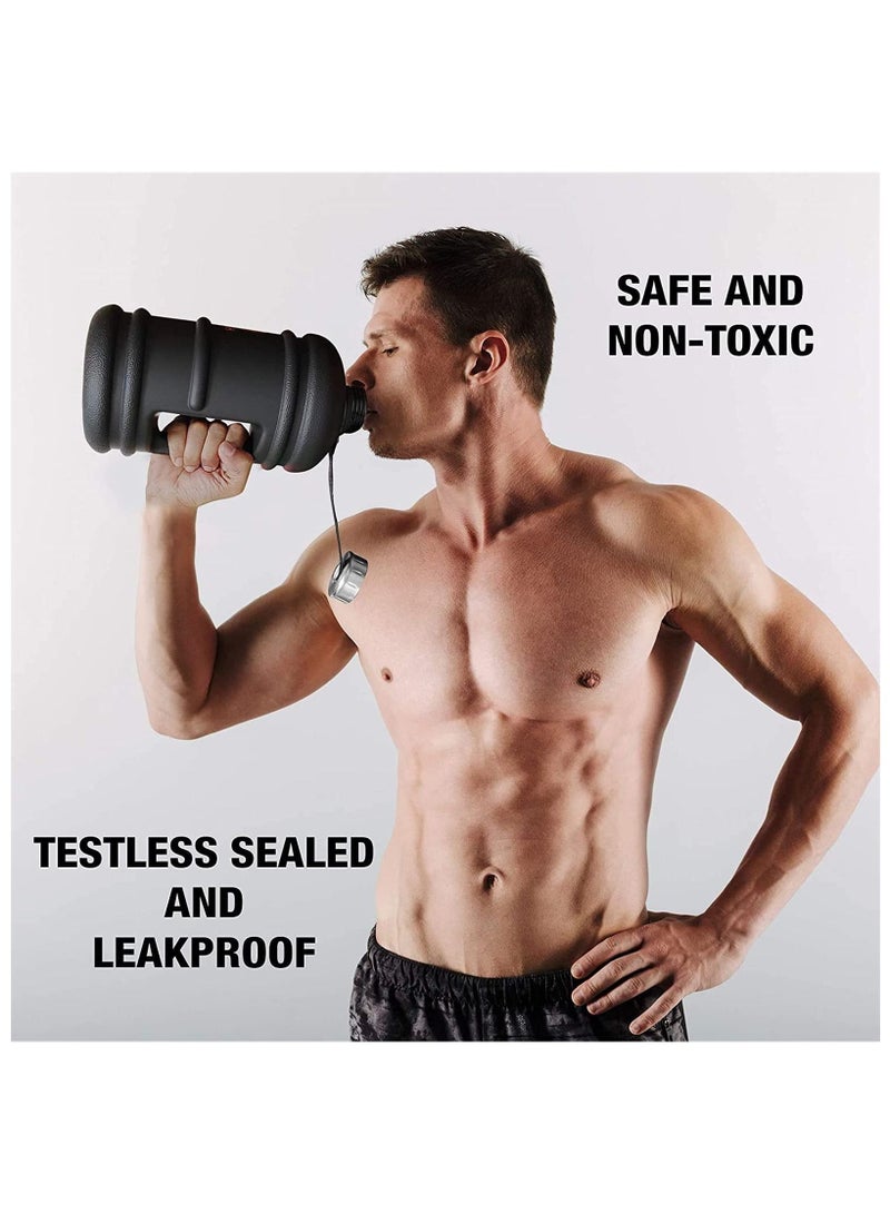 زجاجة مياه للياقة البدنية سعة كبيرة مانعة للتسرب مقاومة للسقوط ومقاومة للانفجار غلاية رياضية PETG ضخمة حاوية شرب هيدراتية مع مقبض لصالة اللياقة البدنية في الهواء الطلق - Image 4