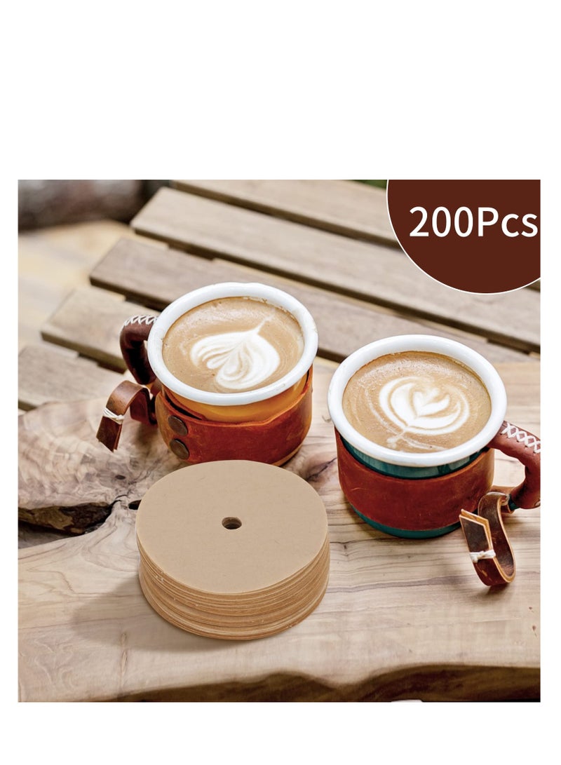 SYOSI 200Pcs Disposable Coffee Paper Filter Unbleached Percolator Coffee Filters, 3.75In Disposable Coffee Paper Filter, Disc Coffee Filters for Bozeman Percolator (Brown) - Image 4