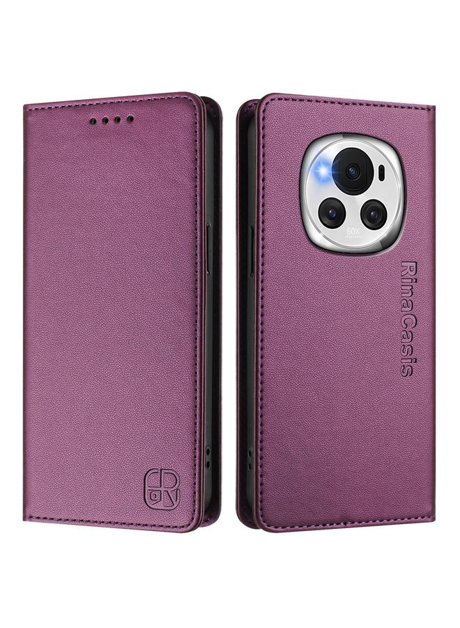 اس-توب جراب لهاتف Honor Magic6 Global RC01 مصنوع من الجلد ثنائي الطي مع خاصية الشفط المغناطيسي بتقنية RFID - Image 2