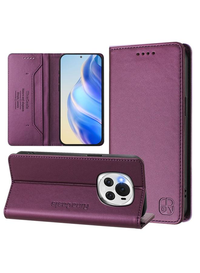 اس-توب جراب لهاتف Honor Magic6 Global RC01 مصنوع من الجلد ثنائي الطي مع خاصية الشفط المغناطيسي بتقنية RFID - Image 1