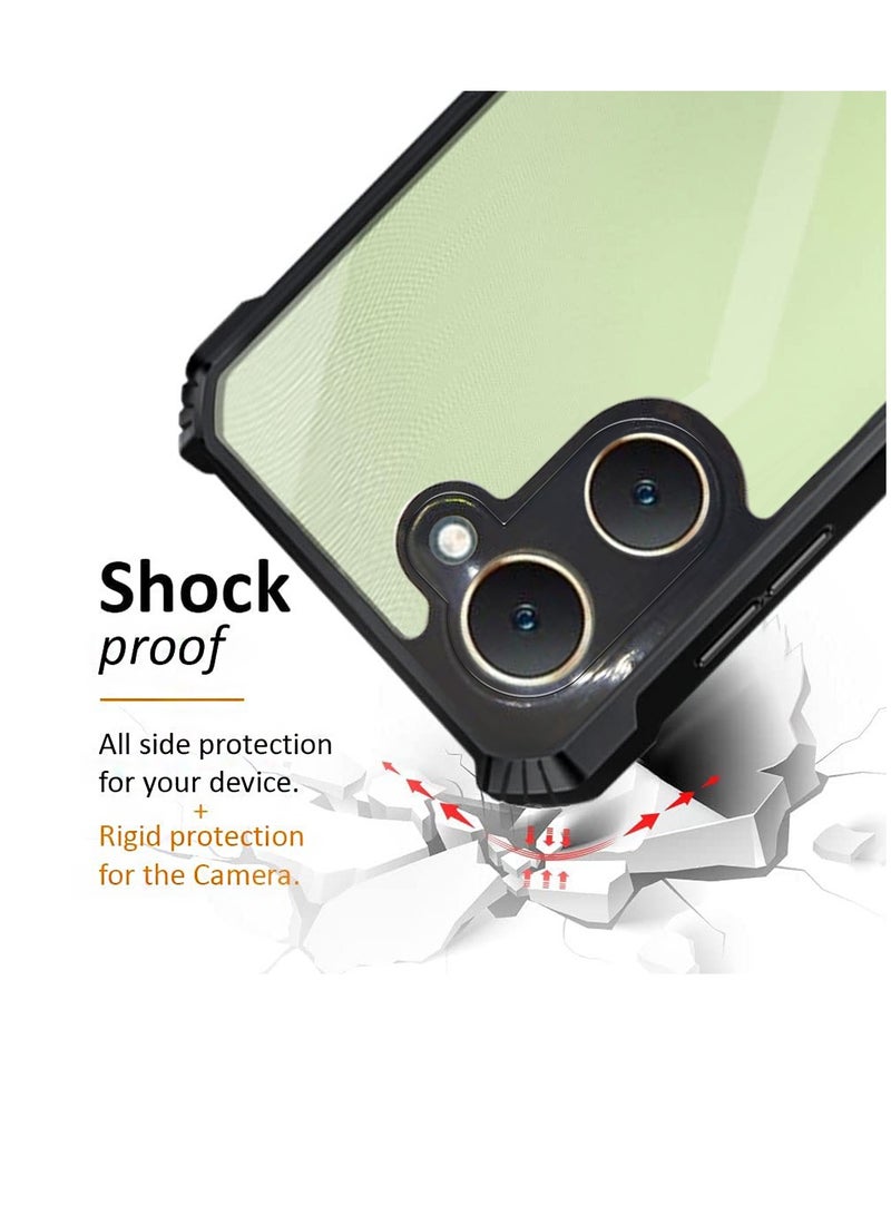 Wtech Luxury Airbag Bumper Shockproof Shell Transparent Acrylic With Camera Lens Protection Case Cover For Vivo Y03 Clear/Black - Image 4