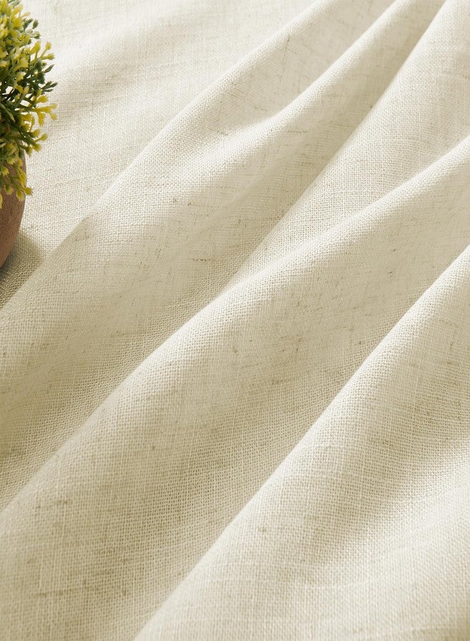 Joydeco Semi Sheer Curtains for Living Room, Linen Curtains 108 Inch Length 2 Panels Set for Bedroom ，White Curtains 108 Inches Long Rod Pockets Back Tab (108" L x 100" W, Linen) - Image 2