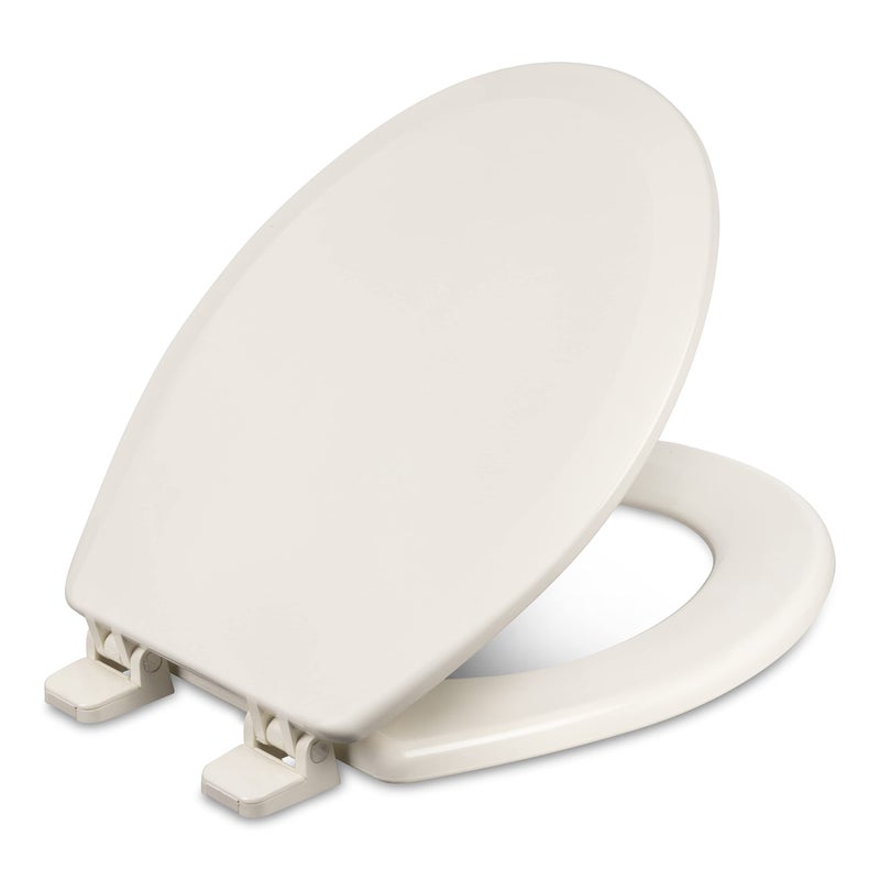 Centoco Round Toilet Seat, Heavy-Duty Wood Core with Plastic Scratch-Resistant Finish, Residential, Made in the USA, 700-416, Biscuit - Image 4