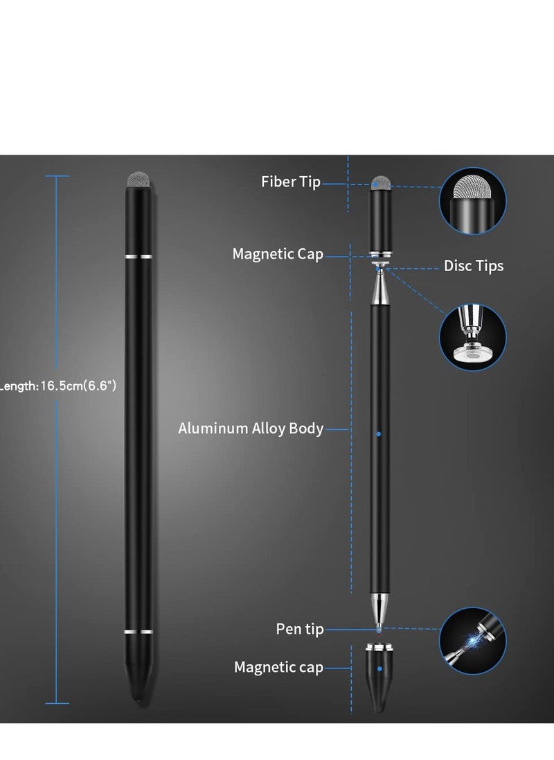 Stylus for iPad, Stylus Magnetic Disc Universal Stylus Pens Touch Screens for Apple/iPhone/iPad pro/Mini/Air/Android/Microsoft/Surface All Capacitive Touch Screens - Black