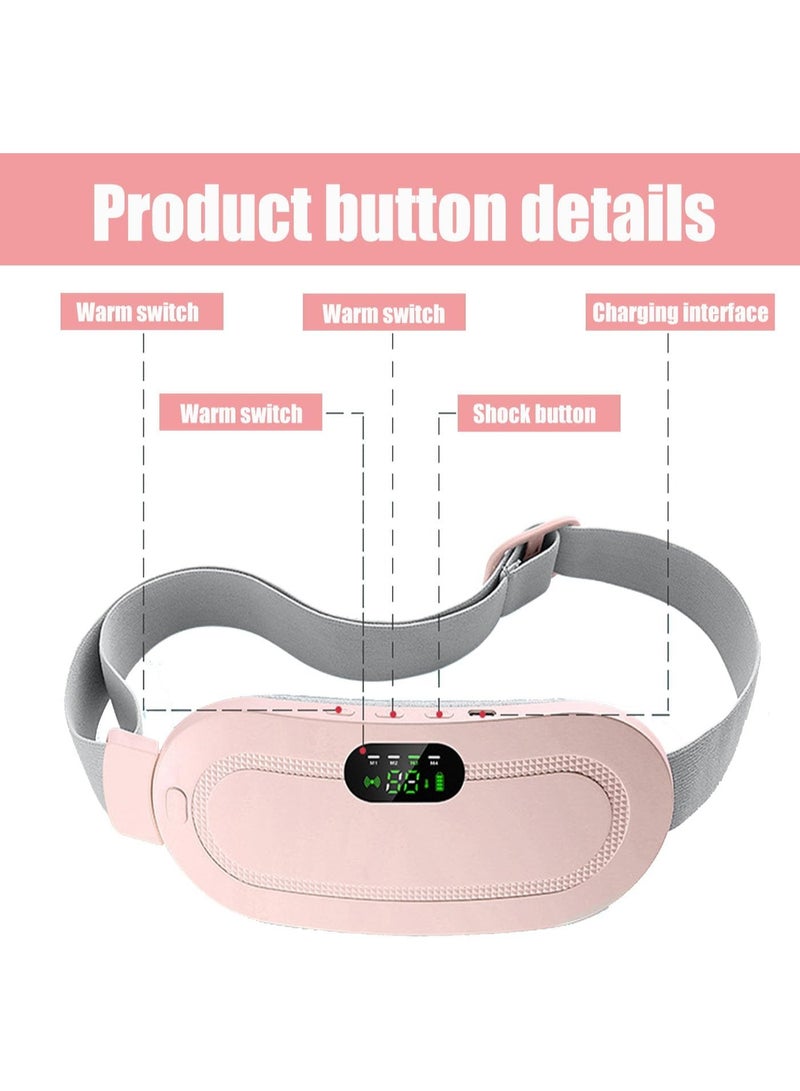 Menstrual Cramps Heating Pad, Portable Period Relief Belt with 4 Vibration Modes & 3 Heat Settings, Pink - Image 5