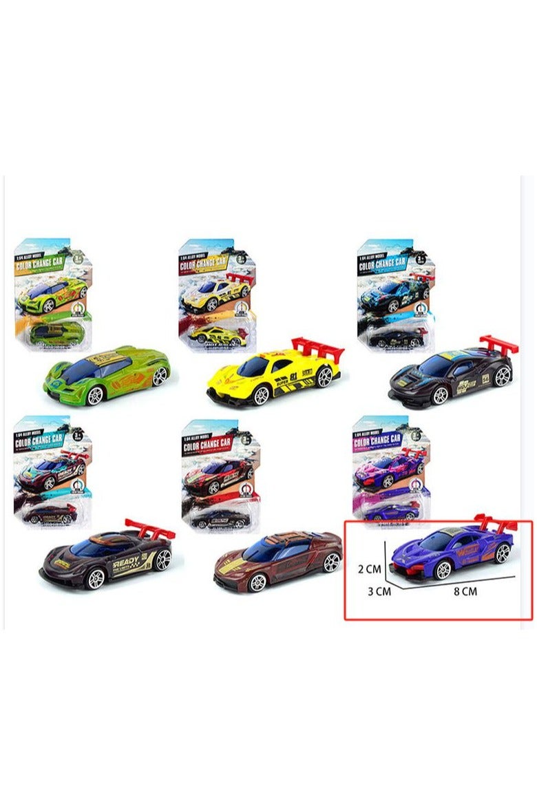 Pack of 2 Alloy Car Model 1:64 Temperature Sensitive Color Change Racing Car Shock Resistant Sports after 35°C - Image 3